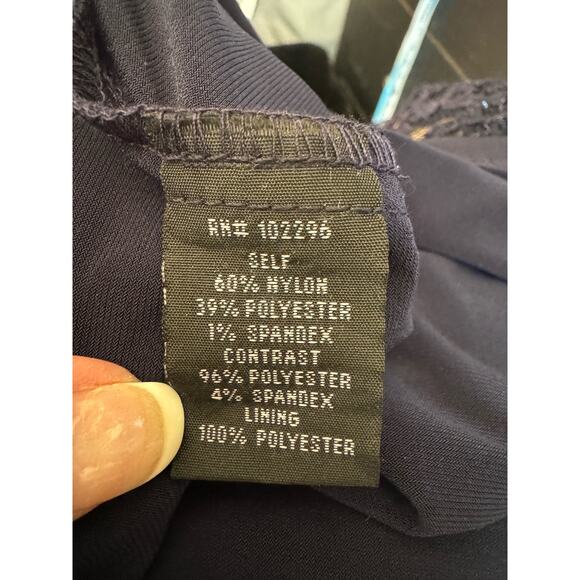 NWT Connected Embellished Cap Sleeve Gathered Waist Navy Gown Size 24W - Picture 10 of 12